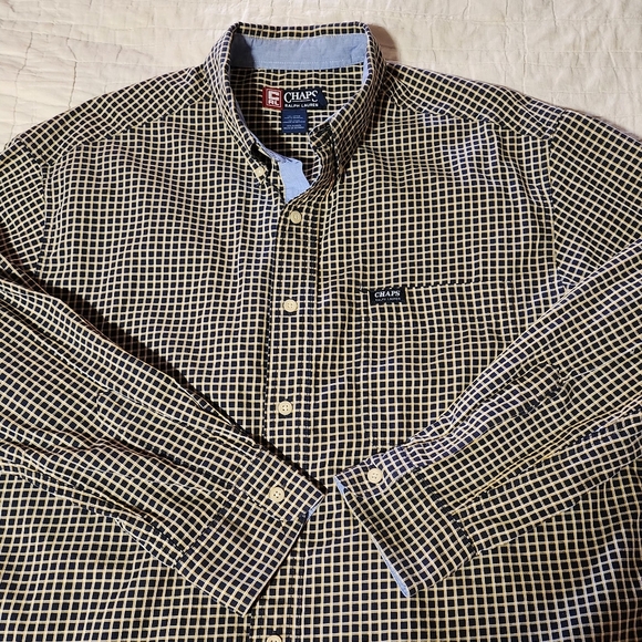 Ralph Lauren Chaps Mens Large Shirt Black Plaid Check Long Sleeve Button-Down - Picture 10 of 11